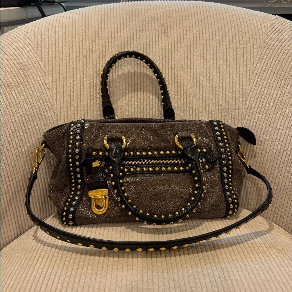 studded prada crinkle bag